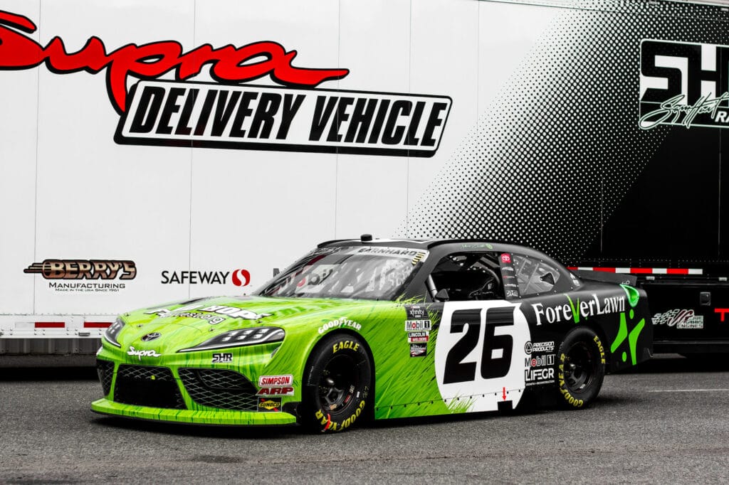 Earnhardt will pilot the No. 26 ForeverLawn/Harvest.org Toyota GR Supra, featuring a unique paint scheme created by Harvest Ministries.